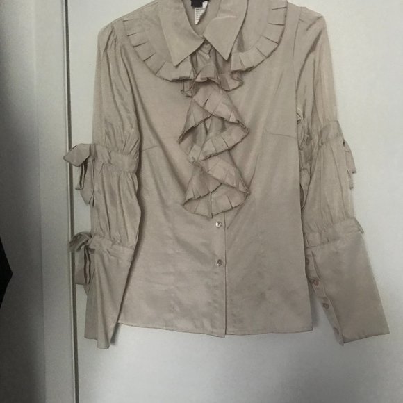 Blouse beige chic de grand couturier SIMON CHANG - Picture 1 of 1